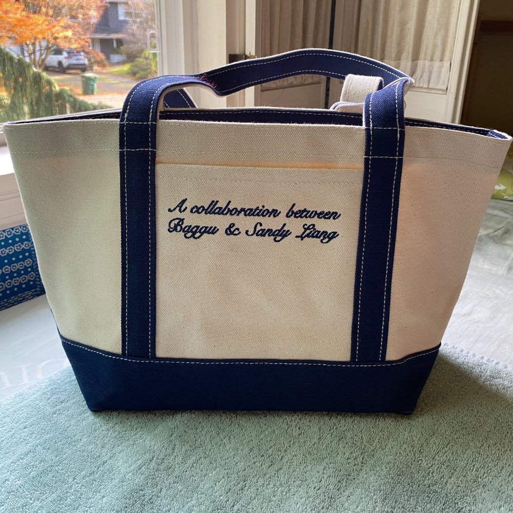 BAGGU x Sandy Liang - Small Heavyweight Canvas Tote - Navy - Picture 4 of 6